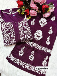 Rayon Co ord with beautiful work - Chikankari official