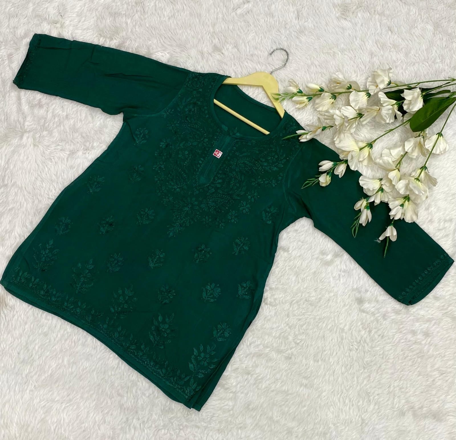 Rayon Comfy Short top for Everyday fit - Chikankari official