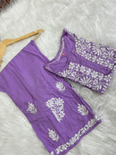 Rayon Daman Buta Co ord Set - Chikankari official