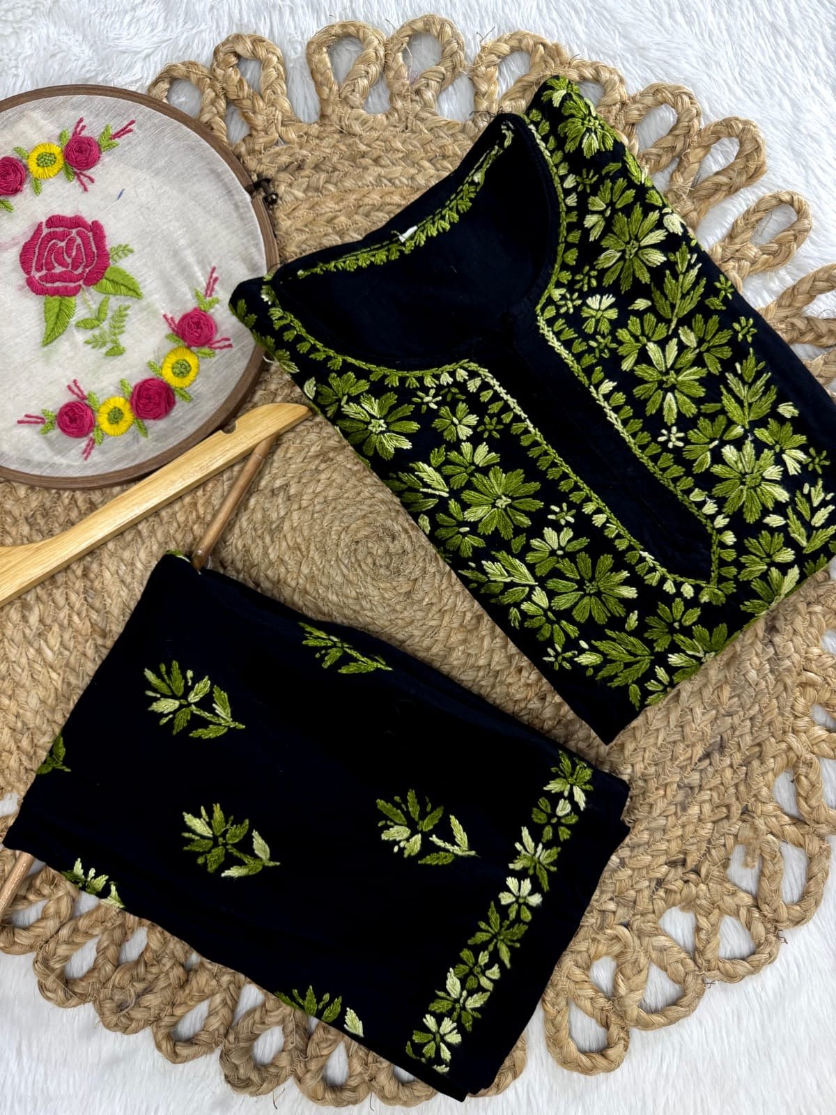 Rayon Dual thread Chikankari Co - ord - Chikankari official