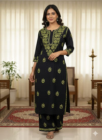 Rayon Dual thread Chikankari Co - ord - Chikankari official