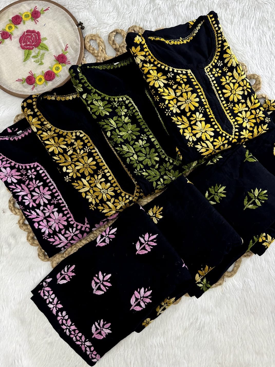 Rayon Dual thread Chikankari Co - ord - Chikankari official