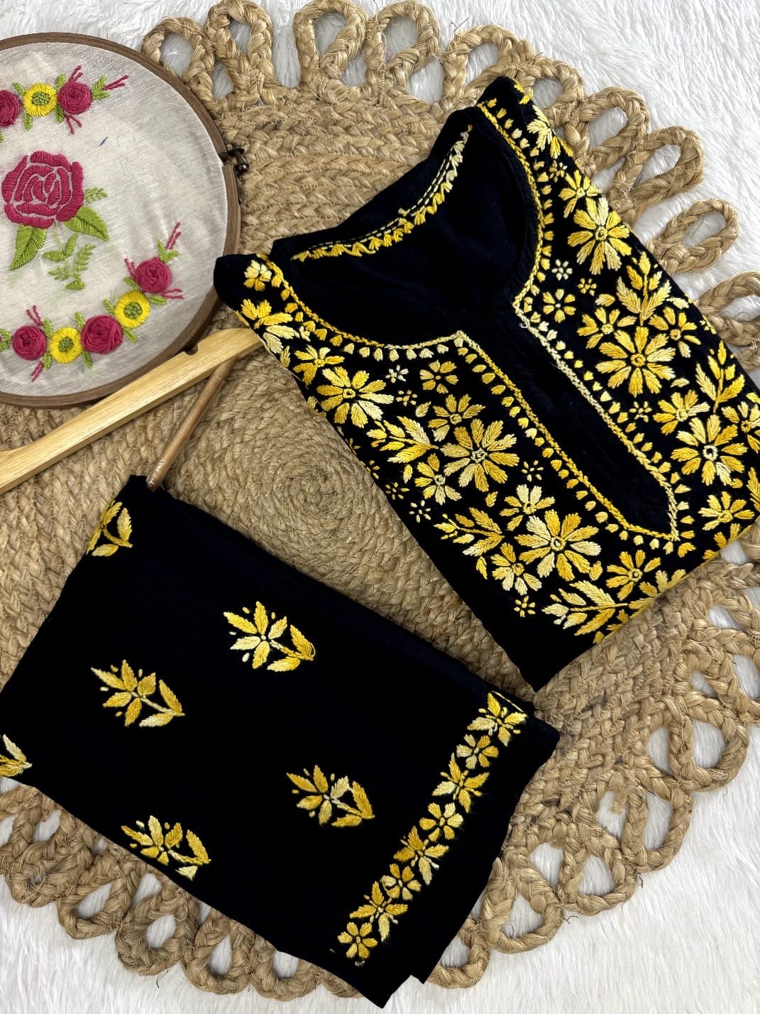 Rayon Dual thread Chikankari Co - ord - Chikankari official
