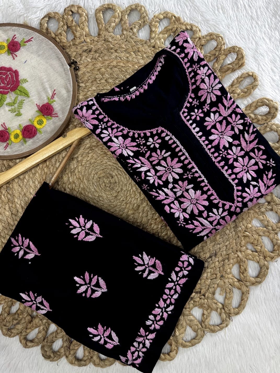 Rayon Dual thread Chikankari Co - ord - Chikankari official