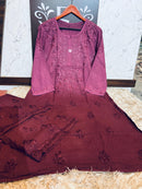 Rayon Dyed Chikankari Set - Chikankari official