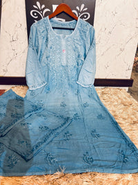 Rayon Dyed Chikankari Set - Chikankari official