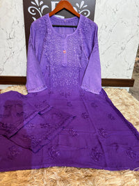 Rayon Dyed Chikankari Set - Chikankari official