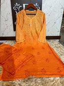 Rayon Dyed Chikankari Set - Chikankari official