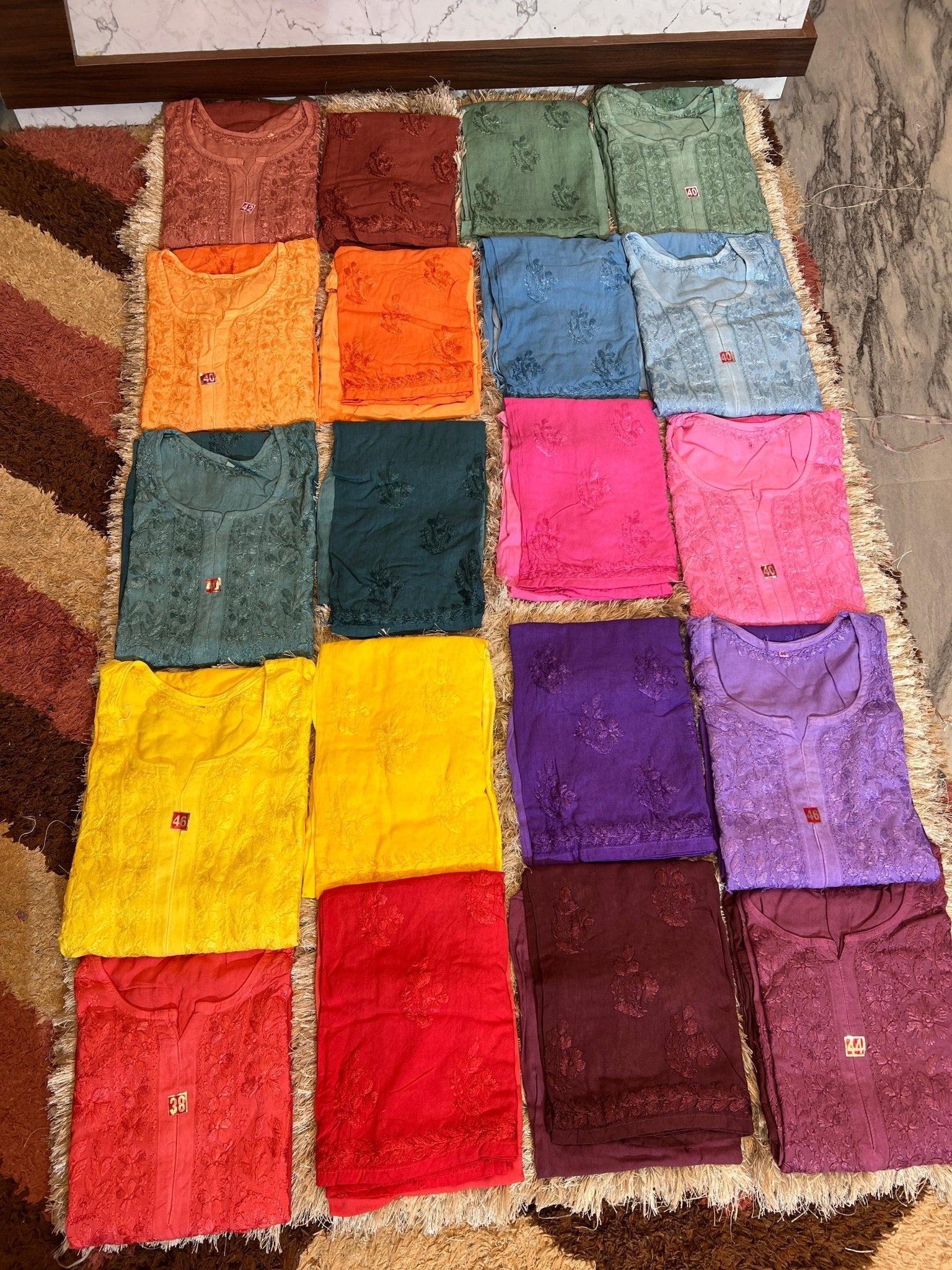 Rayon Dyed Chikankari Set - Chikankari official