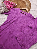 Rayon Dyed Handcrafted set - Chikankari official