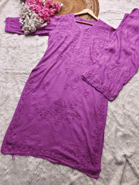 Rayon Dyed Handcrafted set - Chikankari official
