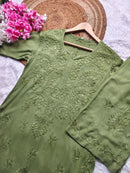 Rayon Dyed Handcrafted set - Chikankari official