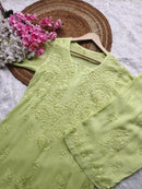 Rayon Dyed Handcrafted set - Chikankari official