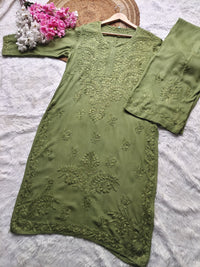 Rayon Dyed Handcrafted set - Chikankari official