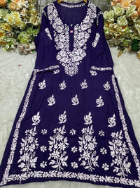 Rayon Fancy Heavy Bota Kurta - Chikankari official