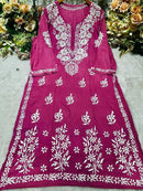 Rayon Fancy Heavy Bota Kurta - Chikankari official