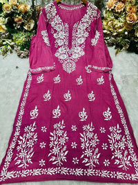 Rayon Fancy Heavy Bota Kurta - Chikankari official