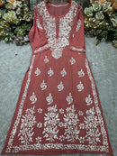 Rayon Fancy Heavy Bota Kurta - Chikankari official