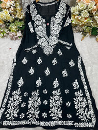 Rayon Fancy Heavy Bota Kurta - Chikankari official