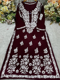 Rayon Fancy Heavy Bota Kurta - Chikankari official