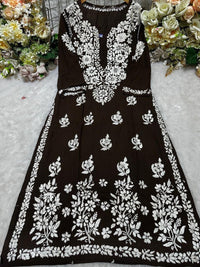 Rayon Fancy Heavy Bota Kurta - Chikankari official