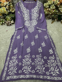 Rayon Fancy Heavy Bota Kurta - Chikankari official