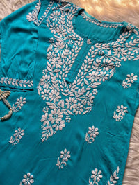 Rayon Fine Intricate Kurta - Chikankari official