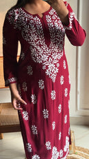 Rayon Fine Intricate Kurta - Chikankari official