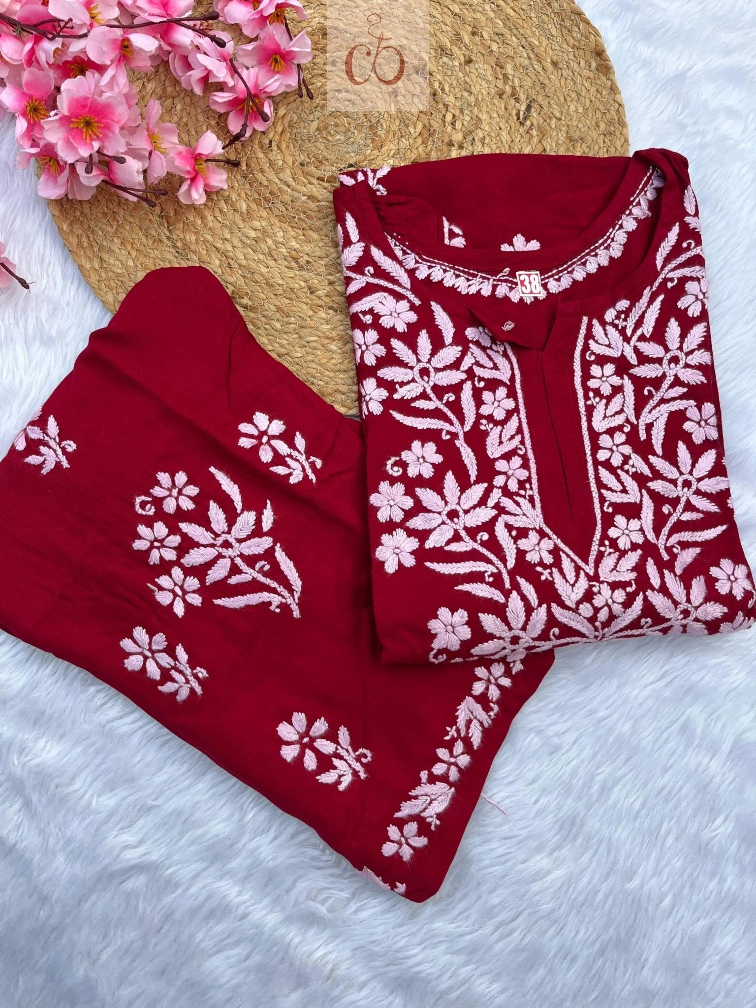 Rayon Finest work Plazzo combo - Chikankari official