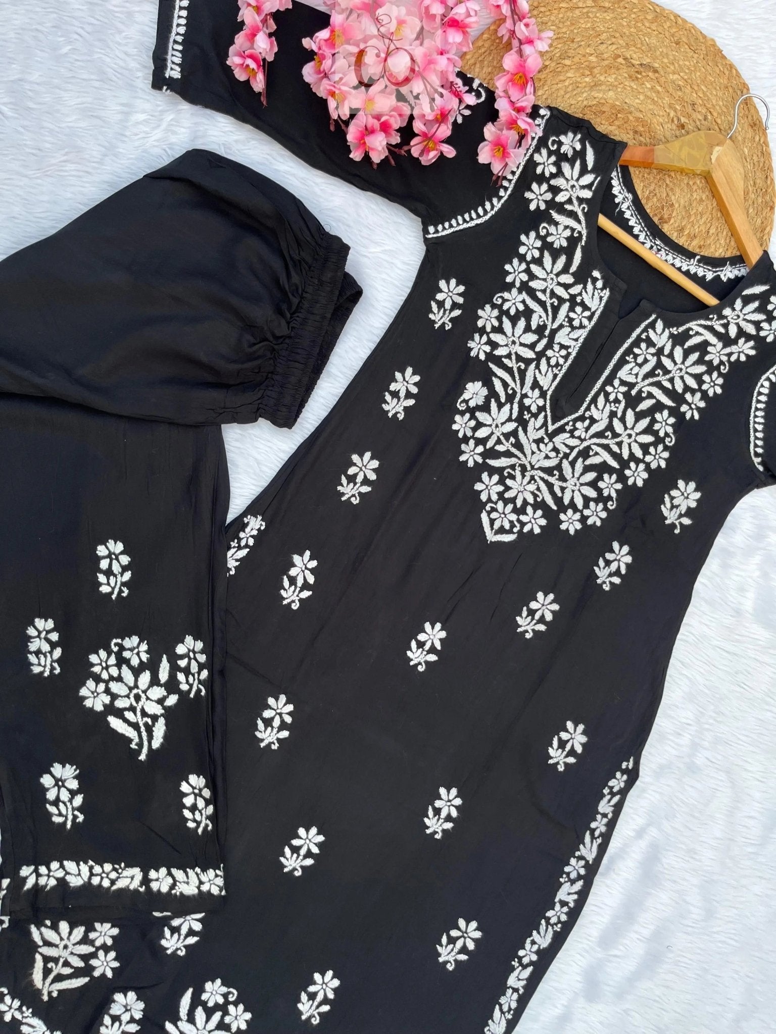 Rayon Finest work Plazzo combo - Chikankari official