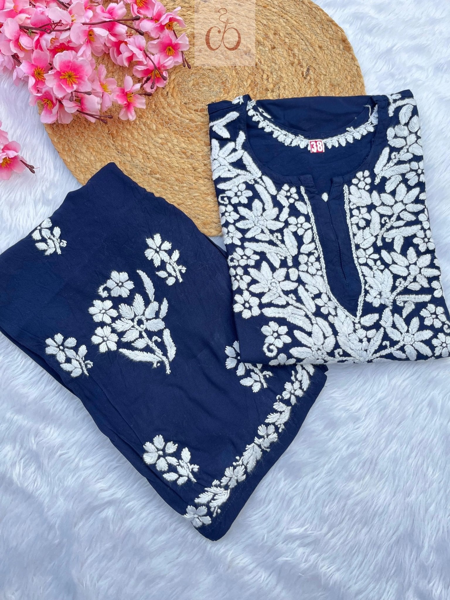 Rayon Finest work Plazzo combo - Chikankari official