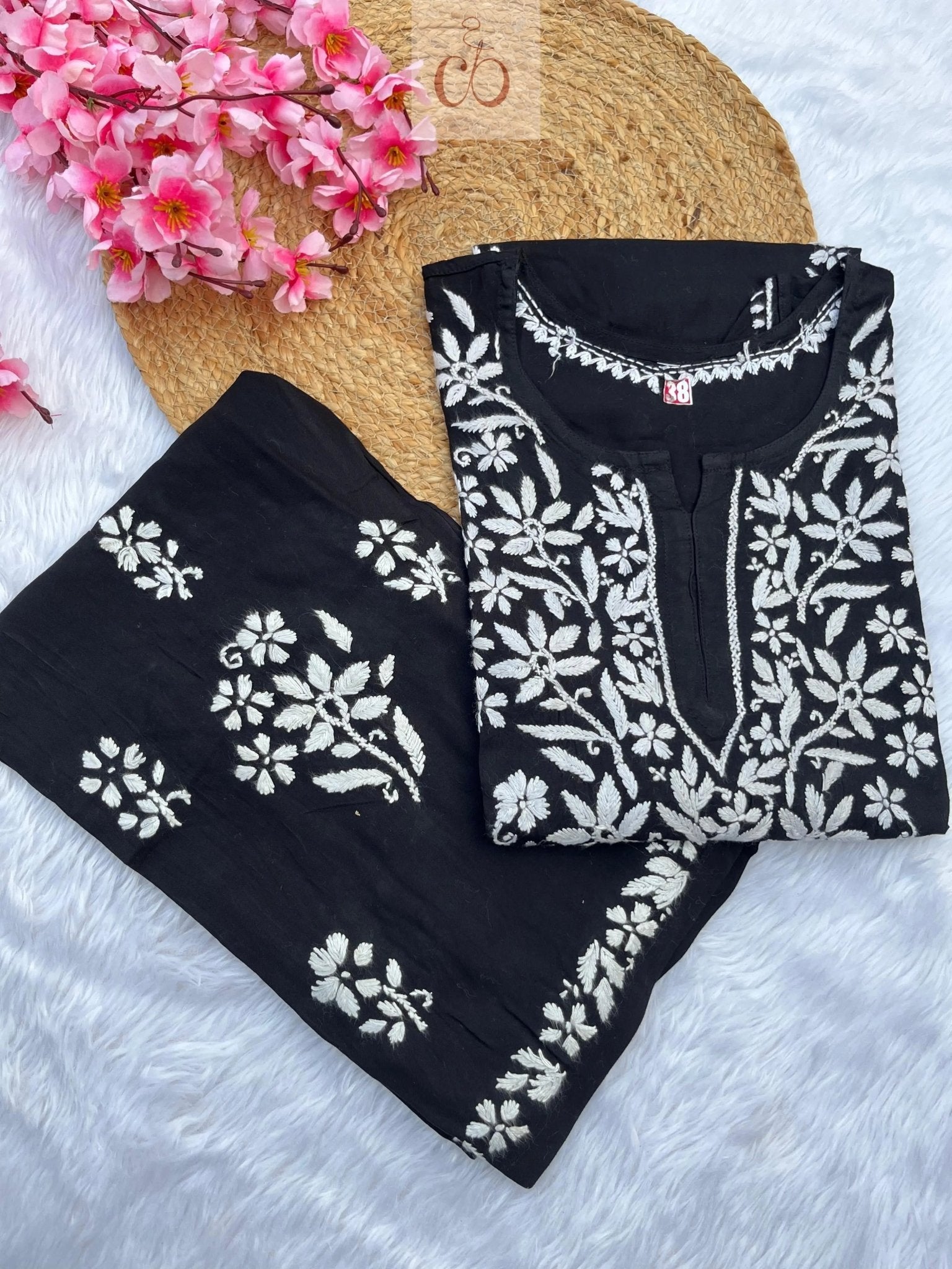 Rayon Finest work Plazzo combo - Chikankari official