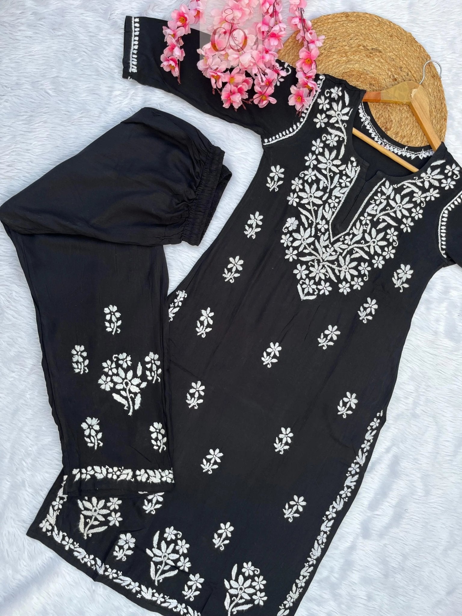 Rayon Finest work Plazzo combo - Chikankari official
