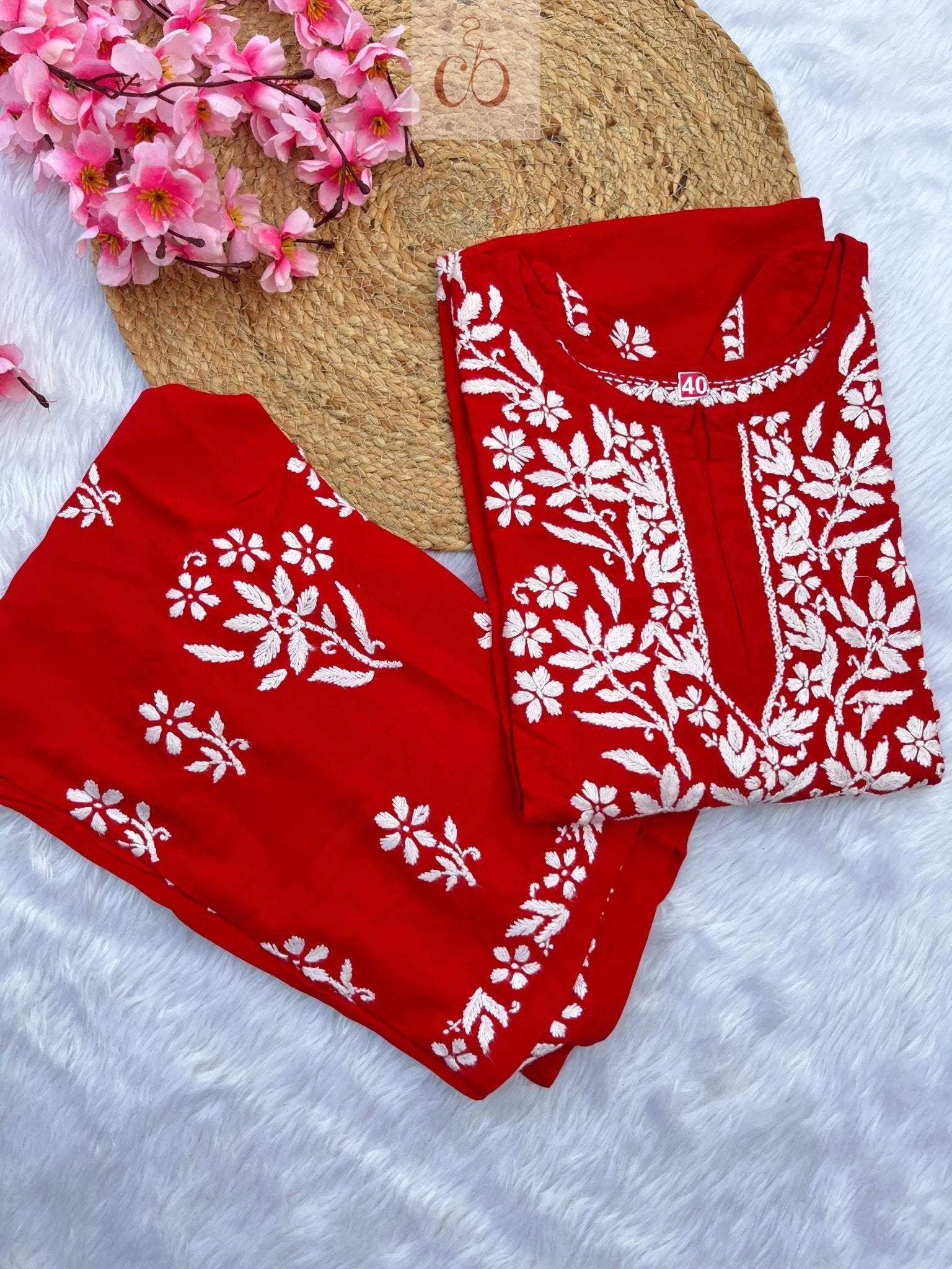 Rayon Finest work Plazzo combo - Chikankari official