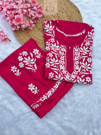 Rayon Finest work Plazzo combo - Chikankari official