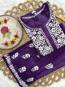 Rayon Flowered hand Embroidered Combo - Chikankari official