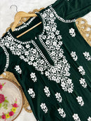 Rayon Flowered hand Embroidered Combo - Chikankari official