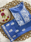 Rayon Flowered hand Embroidered Combo - Chikankari official