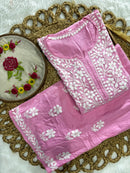 Rayon Flowered hand Embroidered Combo - Chikankari official