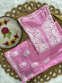 Rayon Flowered hand Embroidered Combo - Chikankari official