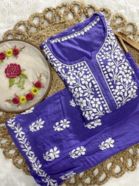 Rayon Flowered hand Embroidered Combo - Chikankari official