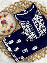 Rayon Flowered hand Embroidered Combo - Chikankari official