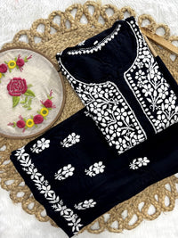Rayon Flowered hand Embroidered Combo - Chikankari official