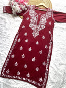 Rayon Gala Buti Chikankari Soft Kurti - Chikankari official
