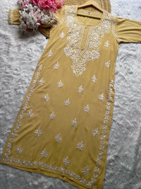 Rayon Gala Buti Chikankari Soft Kurti - Chikankari official
