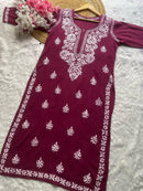 Rayon Gala Buti Chikankari Soft Kurti - Chikankari official