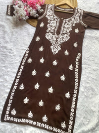 Rayon Gala Buti Chikankari Soft Kurti - Chikankari official