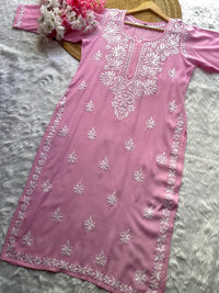 Rayon Gala Buti Chikankari Soft Kurti - Chikankari official
