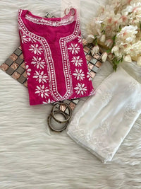 Rayon Ghaspatti Work Kurti - Chikankari official
