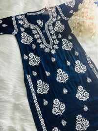 Rayon Ghaspatti Work Kurti - Chikankari official